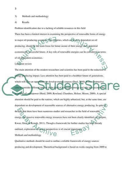 The Oil Crises and the Alternative Energy Political Impact on the Oil Producing Countries