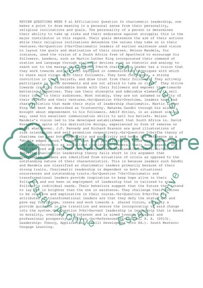 Review Questions Week 9