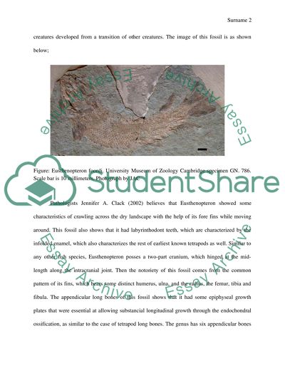 Origin and Evolution of Tetrapods and Fossils