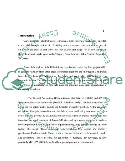 The Merits of Brownfield Redevelopment