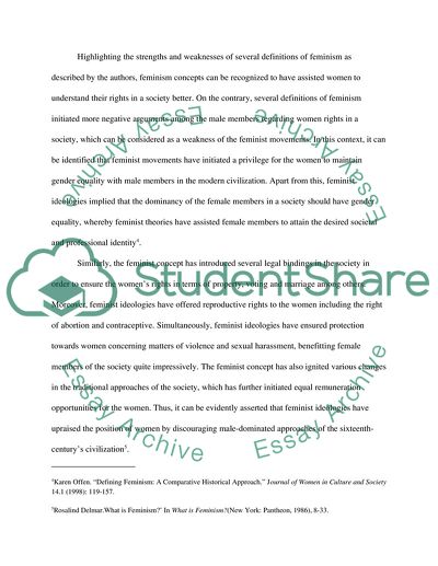 The Strengths and Weaknesses of Several Definitions of Feminism