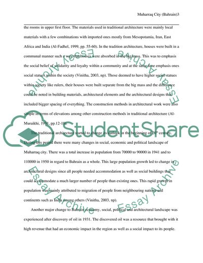 The Changes to Architecture of Muharraq and Bahrain Islands Throughout its Development