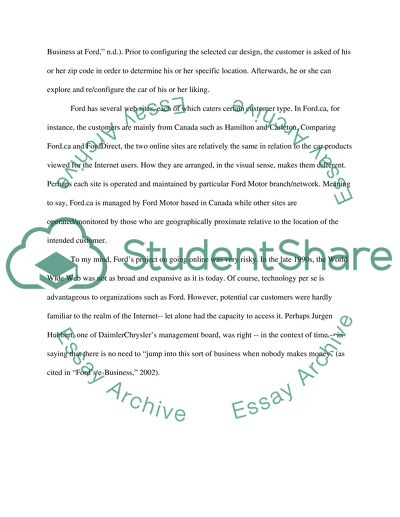 Ford Motor Going Online Benefit and Risk