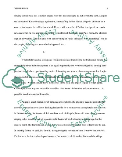 Whale Rider. Pakea As A Real Challenger Of Gendered Expectations