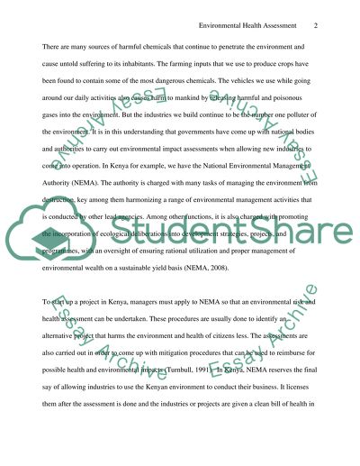 Environmental Health Assessment Case Study