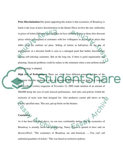 The economics of broadway