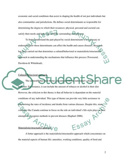 Social Determinants of Health and Well-Being