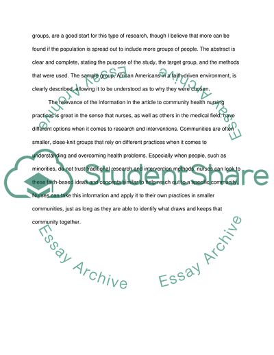 Developing a Child Obesity Prevention Program Using a Faith-Based Community Approach