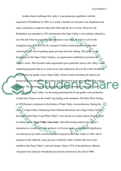 Napa Valley Wine Producing Region