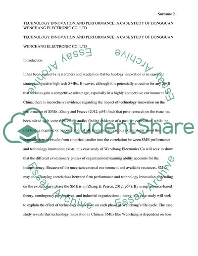 How Does Technology Innovation Effect The Performance of SMEs in China