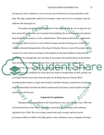 Legalization of Marijuana