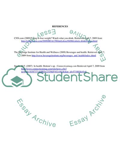 Calorie Levels of Preferred Beverages