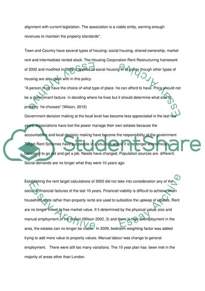 Housing Rent Policy In the UK