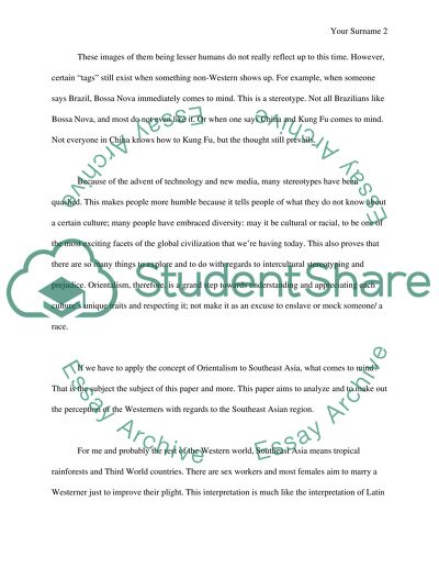 The Concept of Orientalism to Southeast Asia