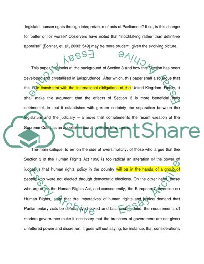 The Human Rights Act in the UK