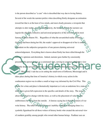 Narrative Subjection of Emily Grierson from A Rose for Emily