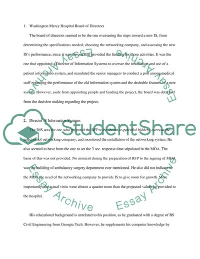 Washington Mercy Hospital Current Situation