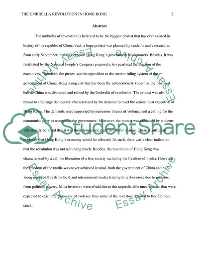 The Umbrella Revolution in Hong Kong