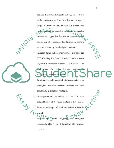 AUSTRALIAN ABORIGINAL EDUCATION