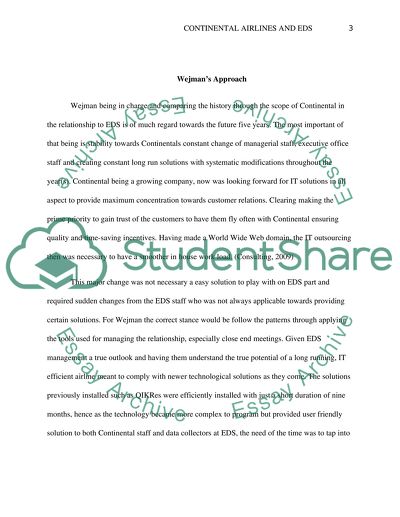 Continental Airlines and EDS