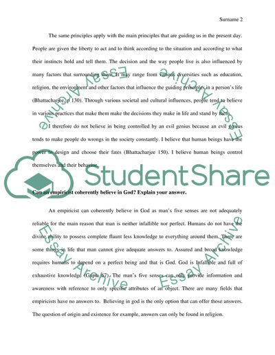 Whether You Believe that Are not Being Systematically Deceived by an Evil Genius at this Moment