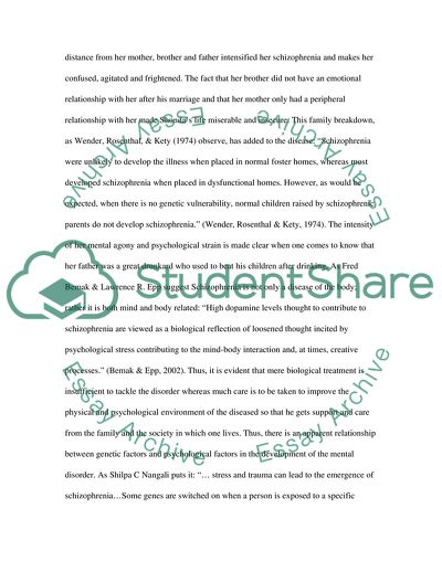 Shonda: Continuous Schizophrenia: Paranoid Type