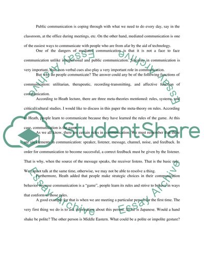 Interpersonal Communication Process