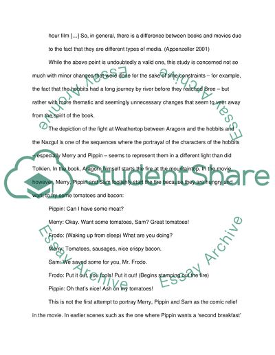 The Fellowship of the Ring. The book vs movie