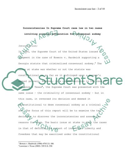 Supreme Court Case Law in Criminal Cases of Sodomy