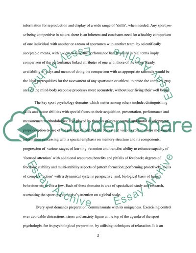 The Application Aspect of Sport Psychology