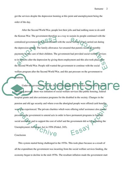 Canadian Social Welfare