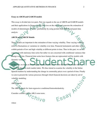 Applied Quantitative Methods in Finance