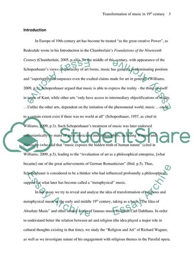 Transformation of Religious and Metaphysical Music in the Early and Middle 19th Century