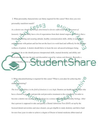 Choosing Dentistry as a Career