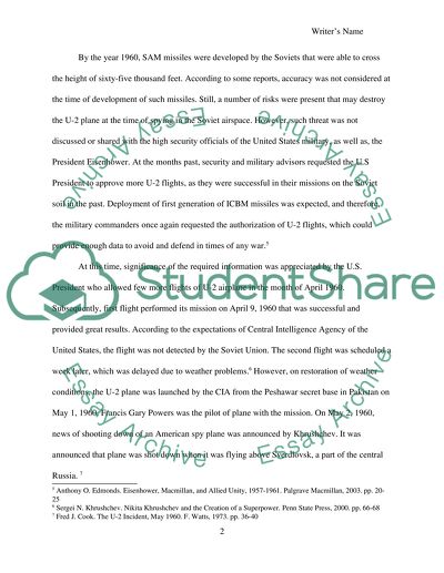 History Paper about : U-2 Incident