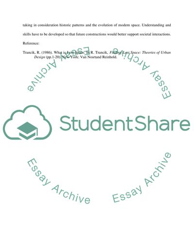 Summary of the Article about Theories of Urban Design