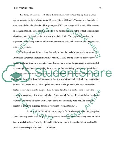 Jerry Sandusky - the Defense and Prosecution Side