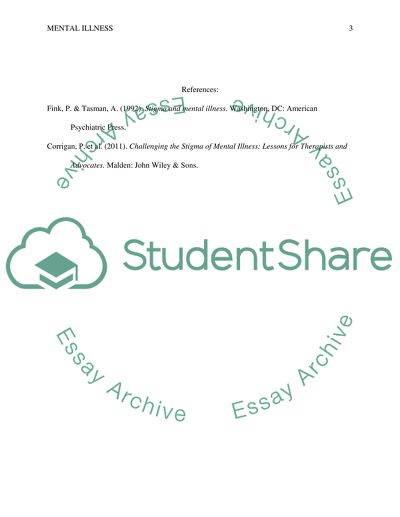 Stigmatization of Persons with Mental Illness