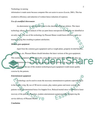 New Technologies in Nursing