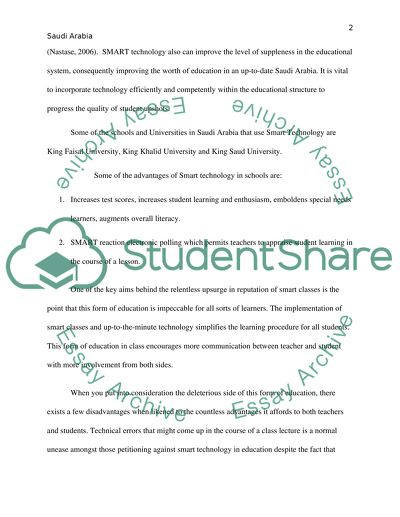 The Effect of Using Smart Technology in the Education System in Saudi Arabia