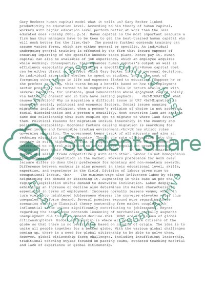 GLOBAL citizenship: expand in depth following paper which will be uploaded