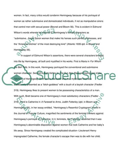 Men and Women Stereotypes in Hemingway and Chopins Works