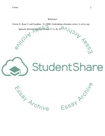 Undertaking a Literature Review: a Step-by-Step Approach by Cronin, Ryan, and Coughlan