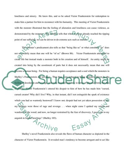 The Role of Violence and Suffering in the Novel Frankenstein