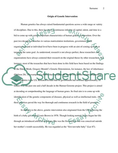 Legalization of the Genetically Chosen Feature of the Child