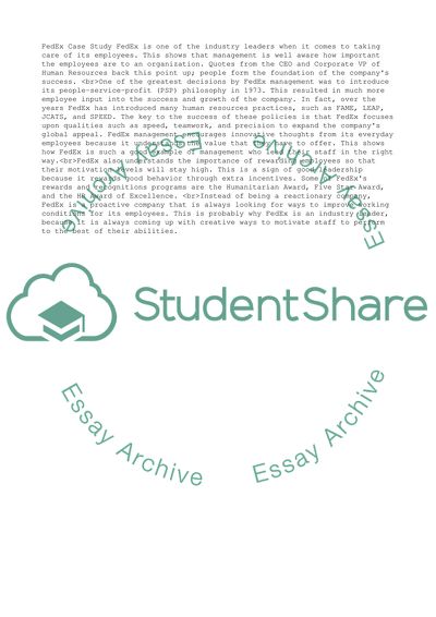 FedExs Rewards and Recognitions Programs