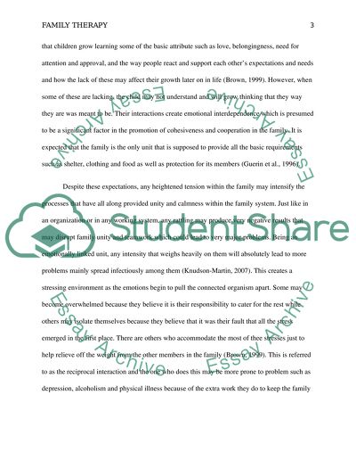 Family Counseling Approach Research Paper