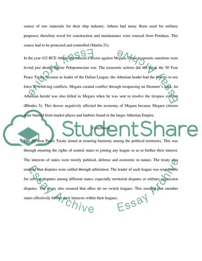 Athenian Speech on Adherence to the 30 Year Peace Treaty