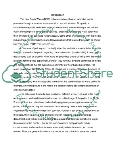 Policing in the Media for NSW Police