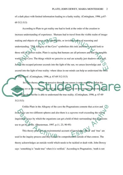 Plato, John Dewey, Maria Montessori